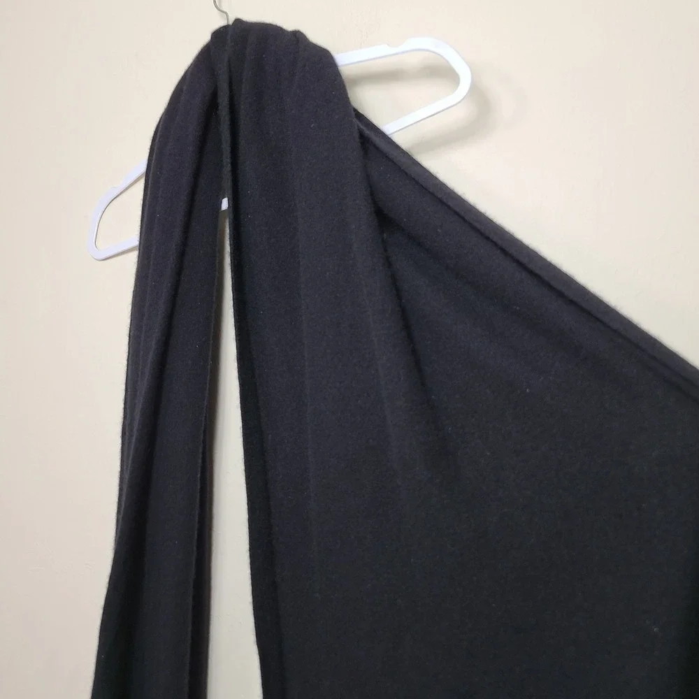Theory Black 100% Cashmere Oversized Scarf Winter Minimalist Quiet Lux Old Money - Picture 3 of 13